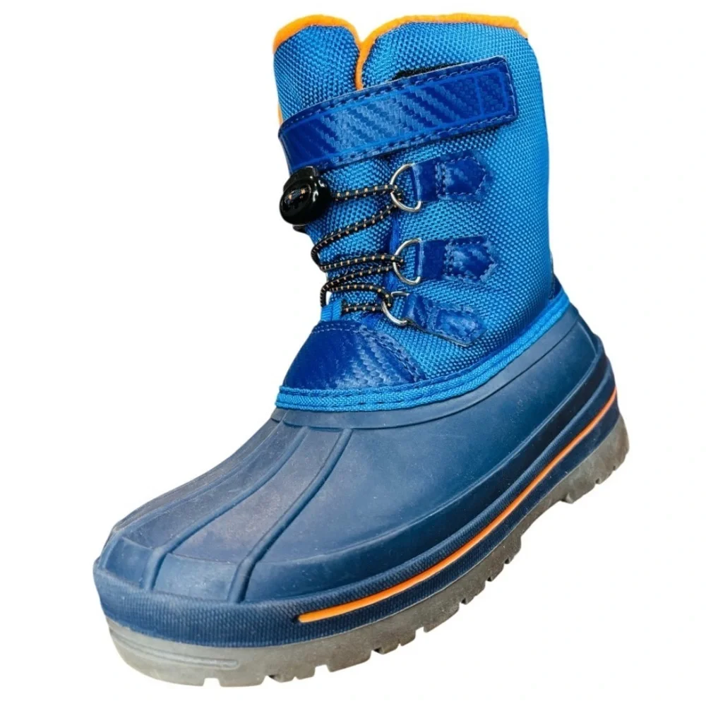 Wonder Nation Temp Rated Water Resistant Blue & Orange Winter Duck Boot Size 1